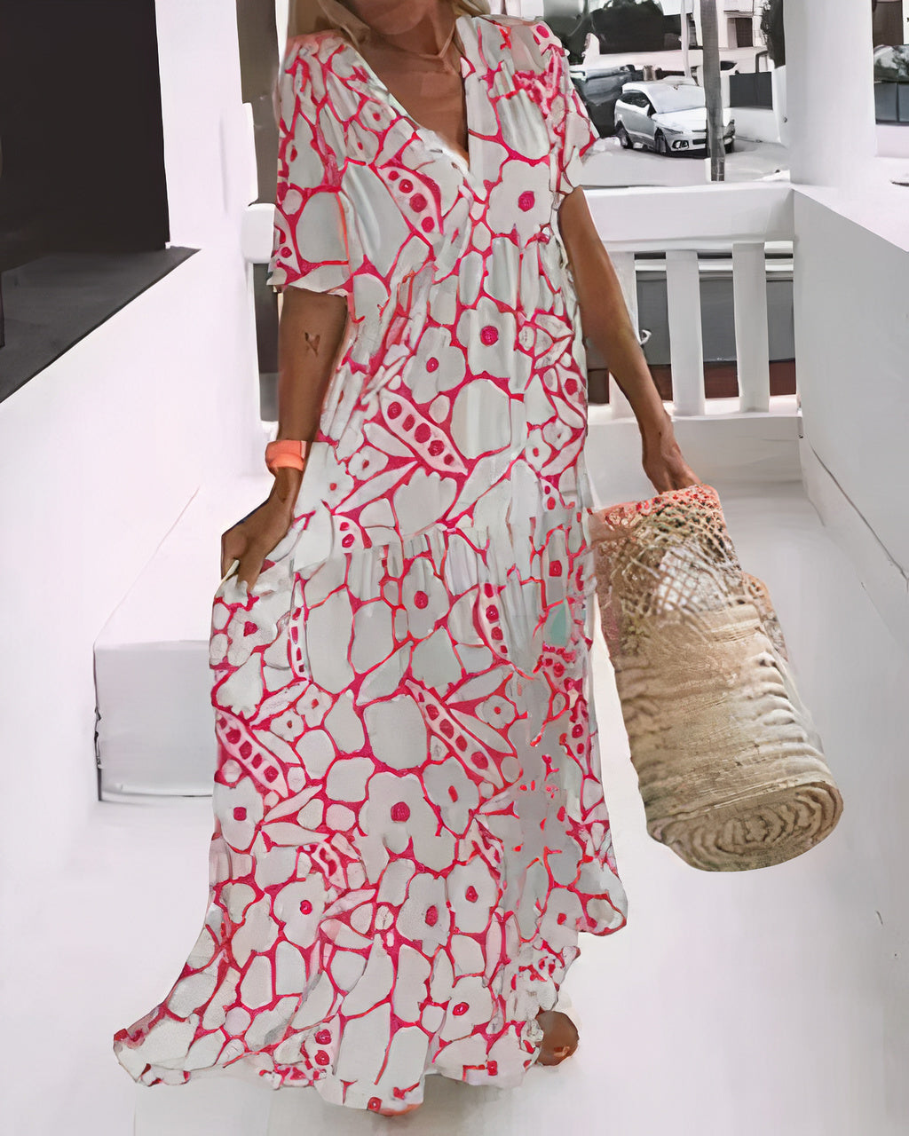 Diamela | Vestido Estampado Circular
