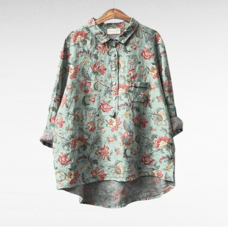 Benigna | Blusa Floral Sofisticada