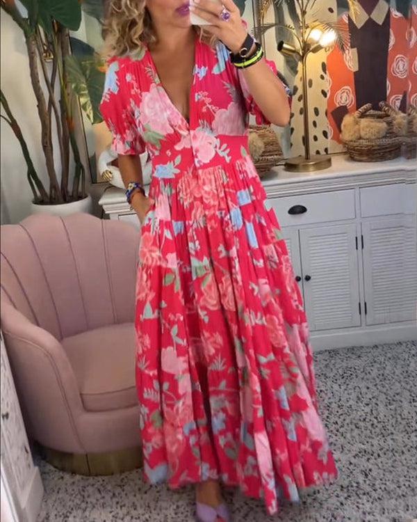 Renata | Vestido Flores Vibrantes