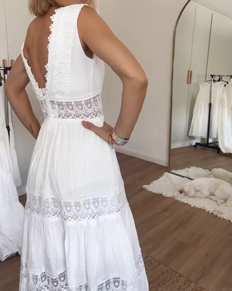 Martina | Vestido Encaje Geométrico