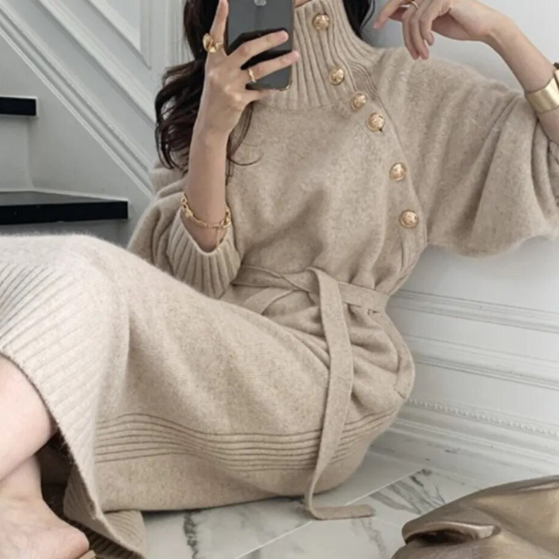 Delfina | Vestido Cuello Envolvente