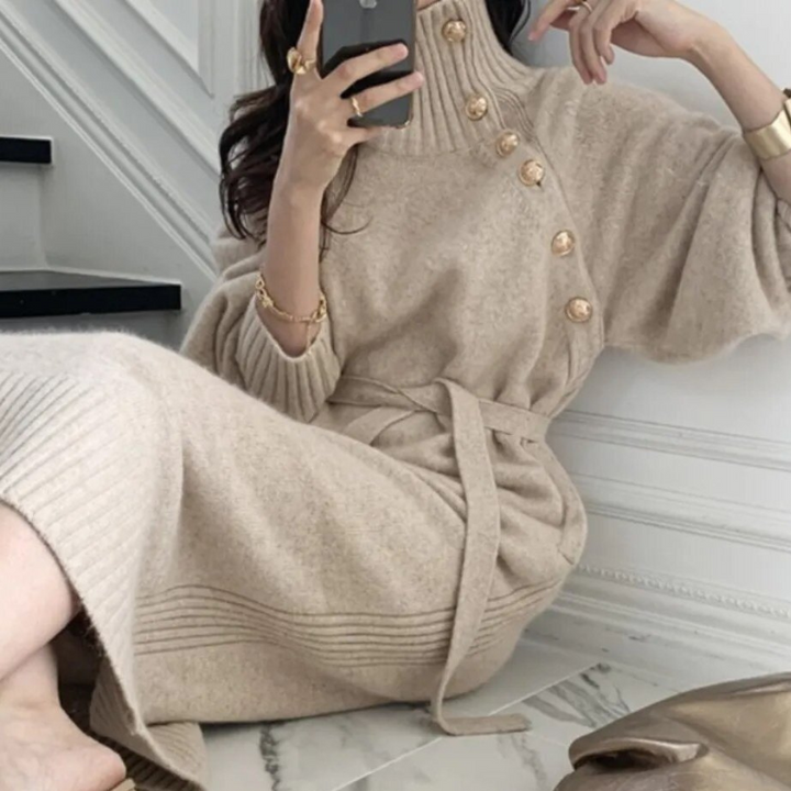 Delfina | Vestido Cuello Envolvente