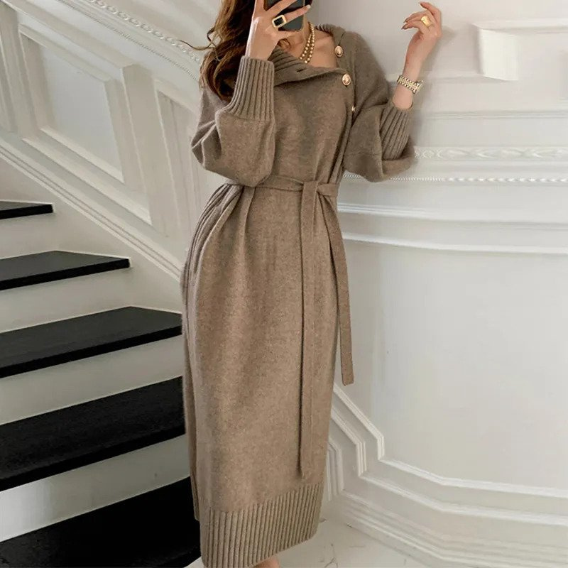 Delfina | Vestido Cuello Envolvente
