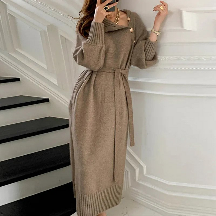 Delfina | Vestido Cuello Envolvente