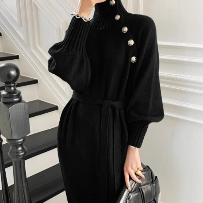 Delfina | Vestido Cuello Envolvente