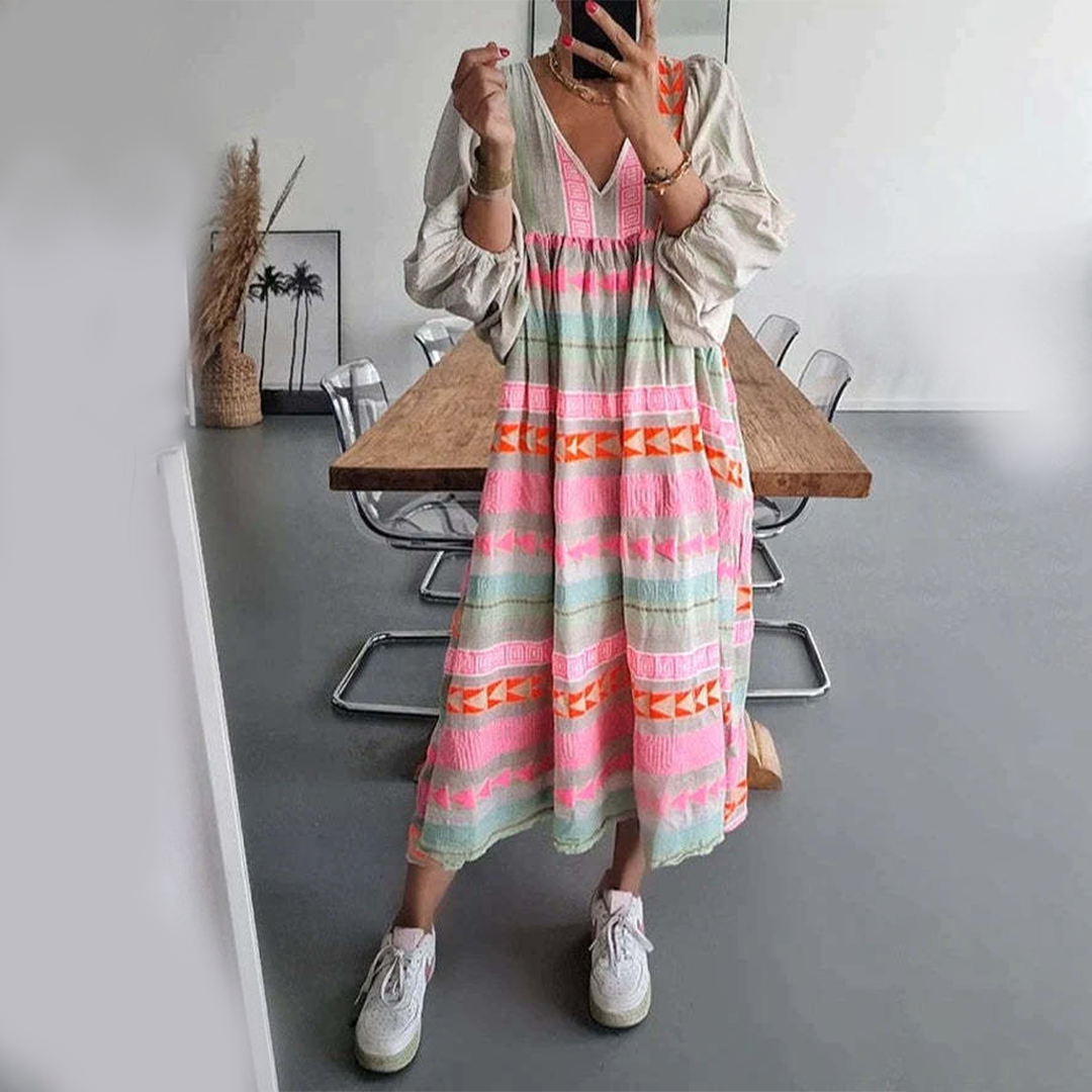 Isela | Vestido Geometría Artesanal