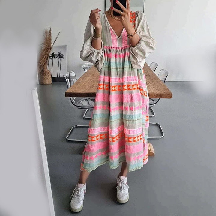 Isela | Vestido Geometría Artesanal