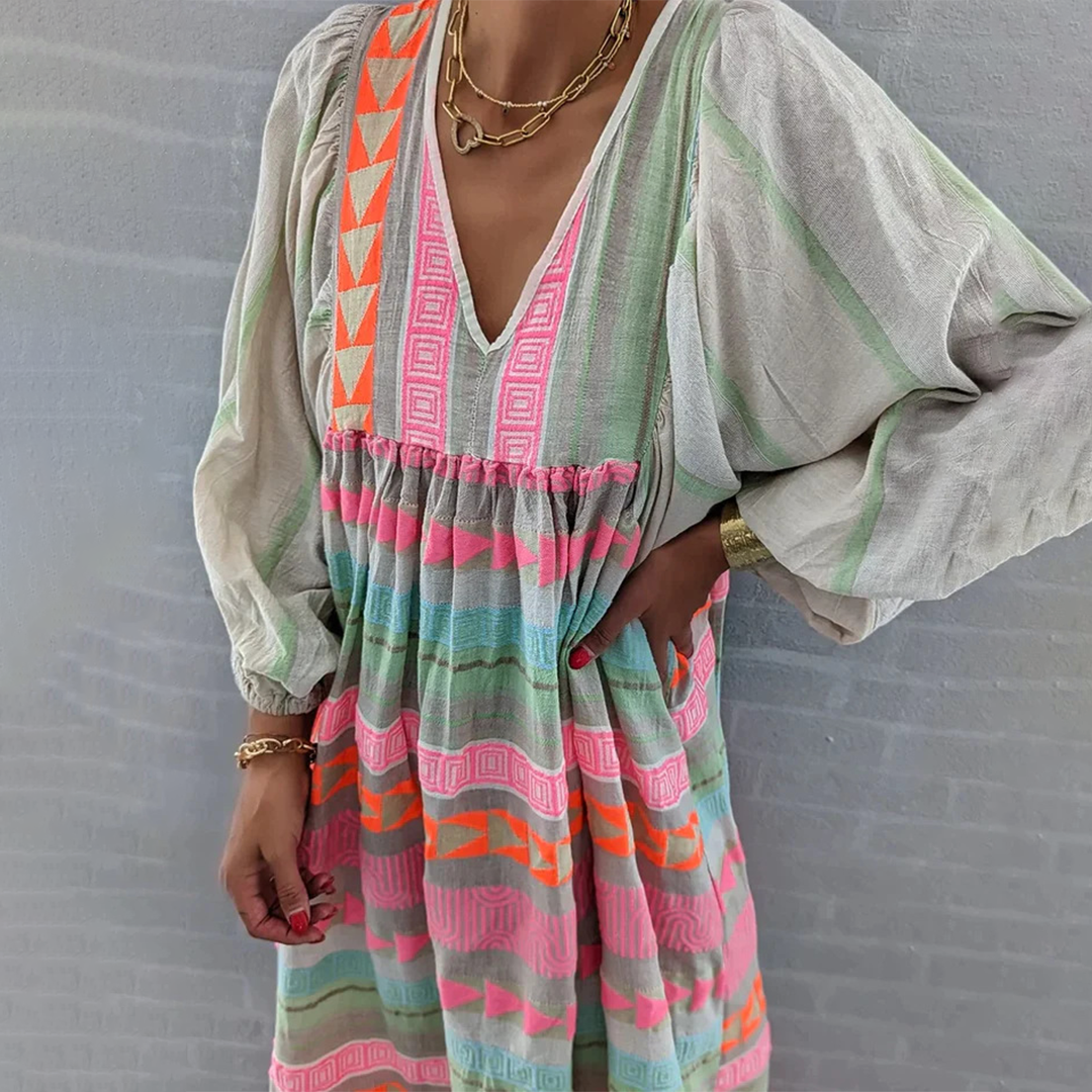 Isela | Vestido Geometría Artesanal