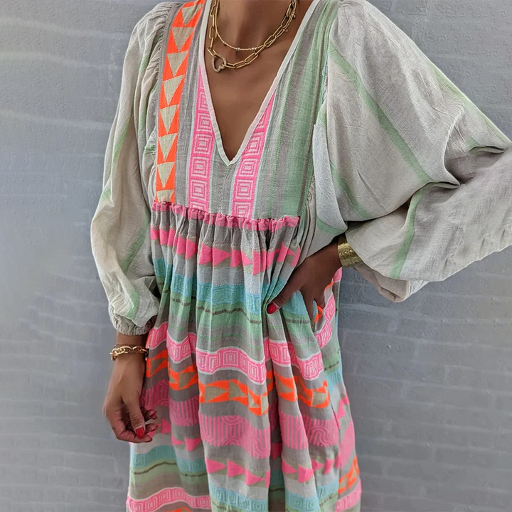 Isela | Vestido Geometría Artesanal