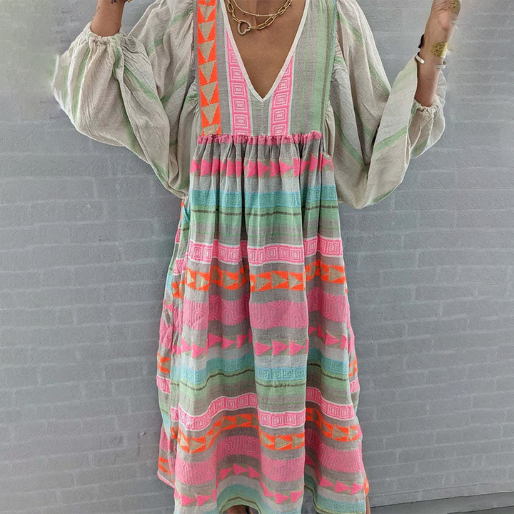 Isela | Vestido Geometría Artesanal