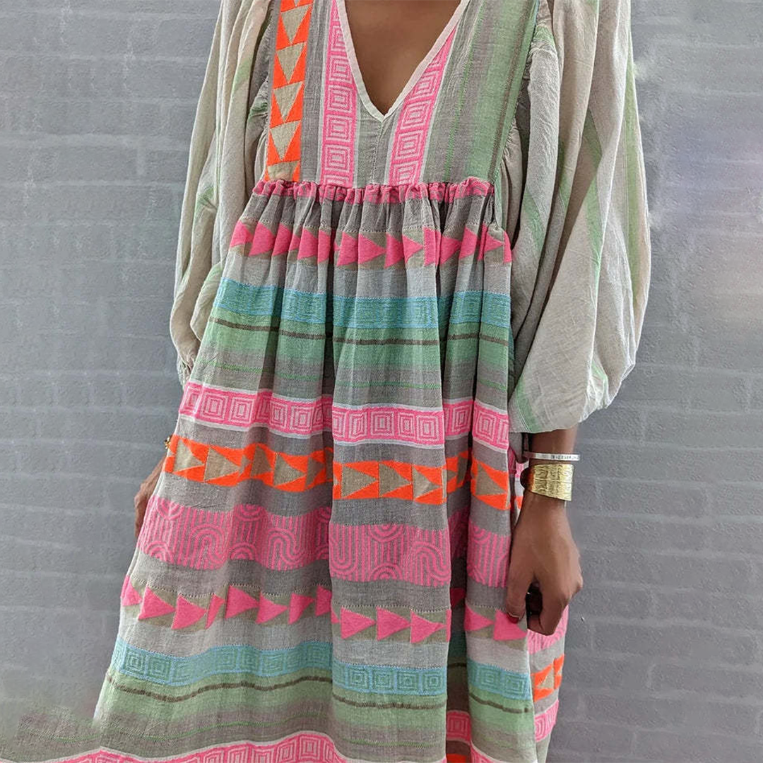Isela | Vestido Geometría Artesanal
