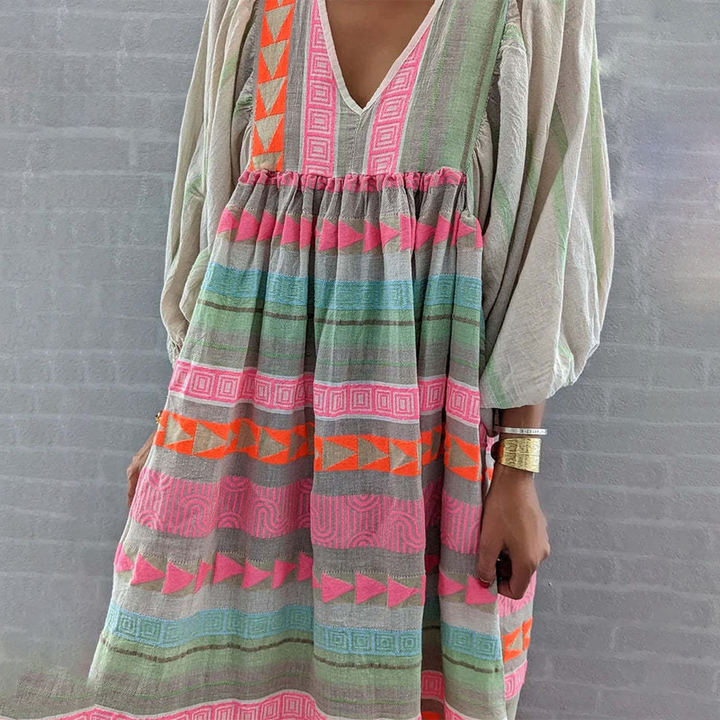 Isela | Vestido Geometría Artesanal